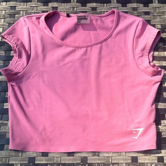 Gymshark Dreamy Cap Short-Sleeve Pink Crop Top - Large - Picture 10 of 11